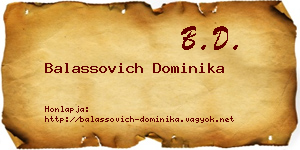 Balassovich Dominika névjegykártya